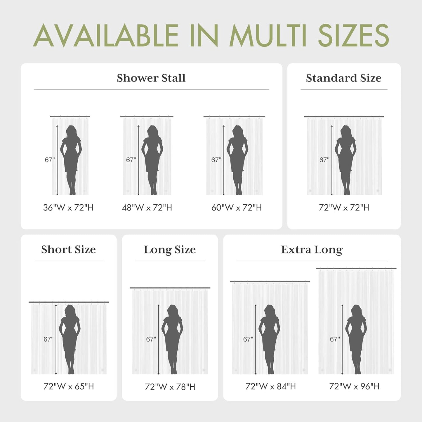 AmazerBath Clear Waterproof Shower Curtain Liner for Dry Bathrooms with Magnets & Grommets