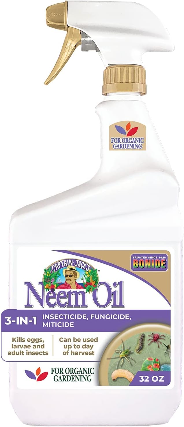 Bonide Captain Jack's Neem Oil Spray, 32 oz Ready-to-Use Multi-Purpose Garden Pest Control