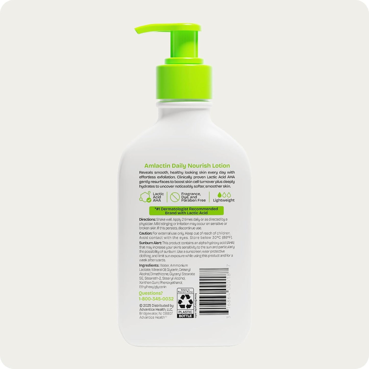 AmLactin Daily Nourish Lotion - 12% Lactic Acid Moisturizer for Dry Skin