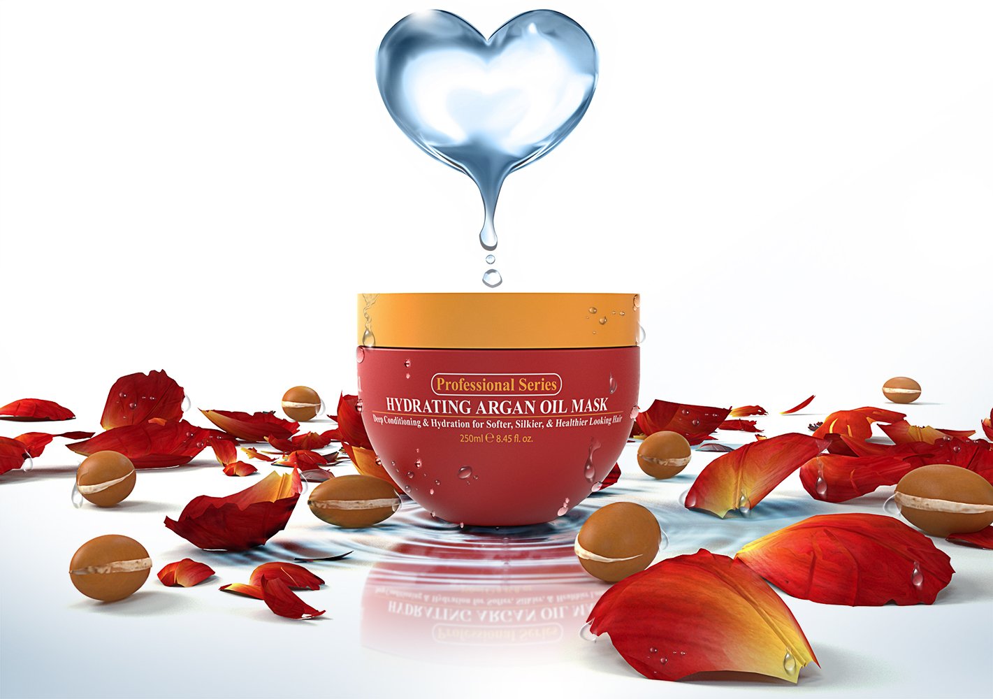 Arvazallia Hydrating Argan Oil Hair Mask - 8.45 Oz Jar for Dry/Damaged Hair