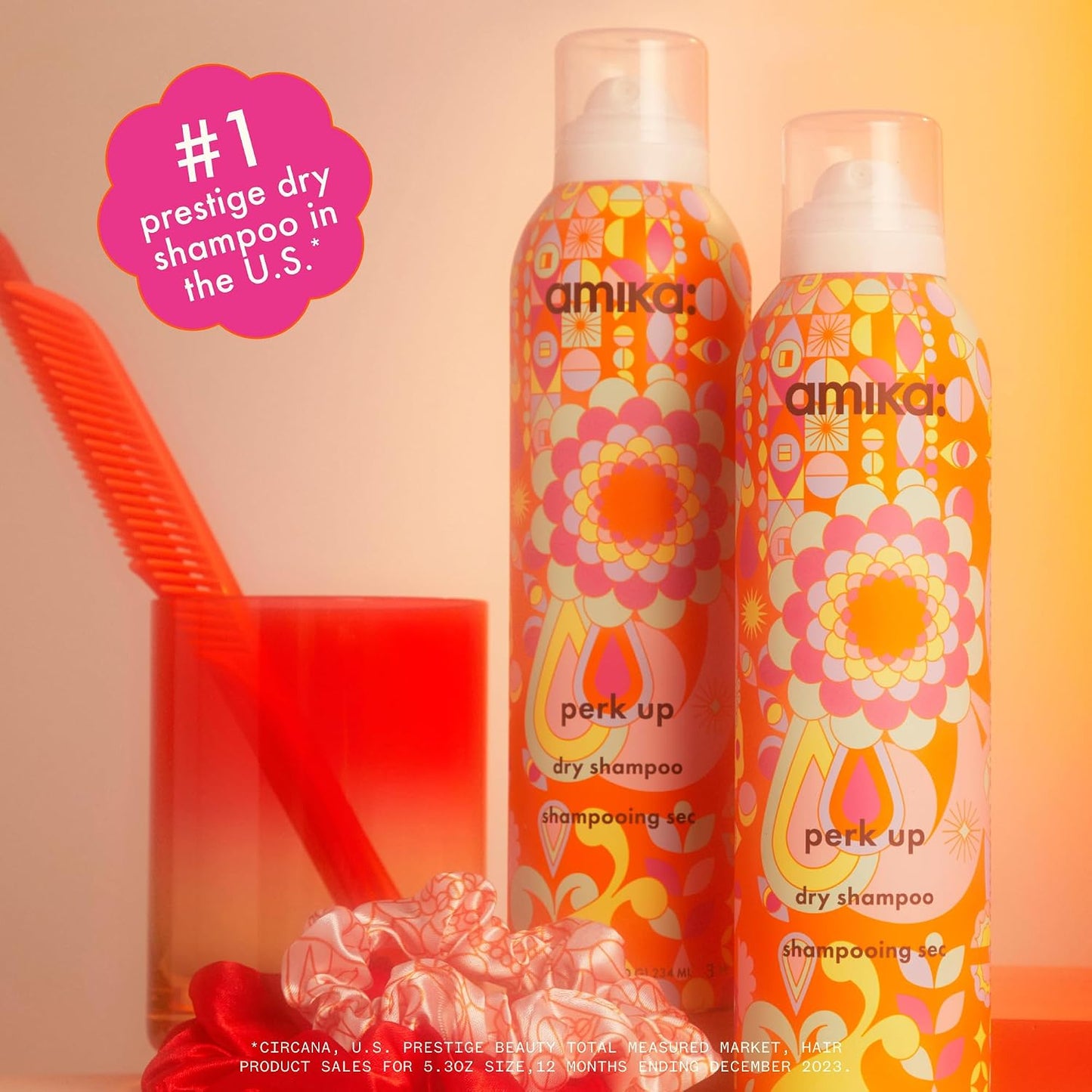Amika Perk Up Talc-Free Dry Shampoo - Refresh Roots with Rice Starch, No Residue