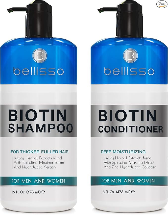 Belliesso Biotin Shampoo & Conditioner Set - Thickening Volumizing Treatment for Thinning Hair