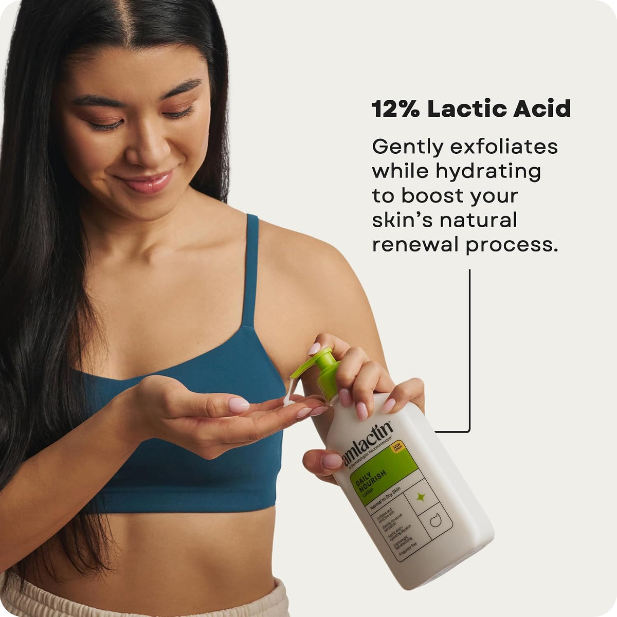 AmLactin Daily Nourish Lotion - 12% Lactic Acid Moisturizer for Dry Skin