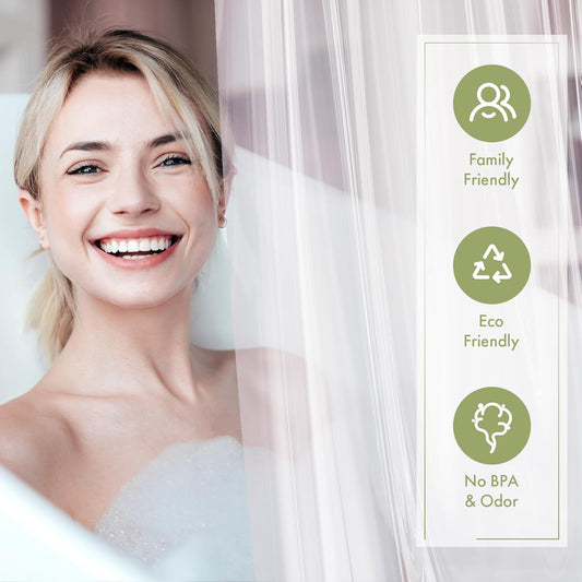 AmazerBath Clear Waterproof Shower Curtain Liner for Dry Bathrooms with Magnets & Grommets