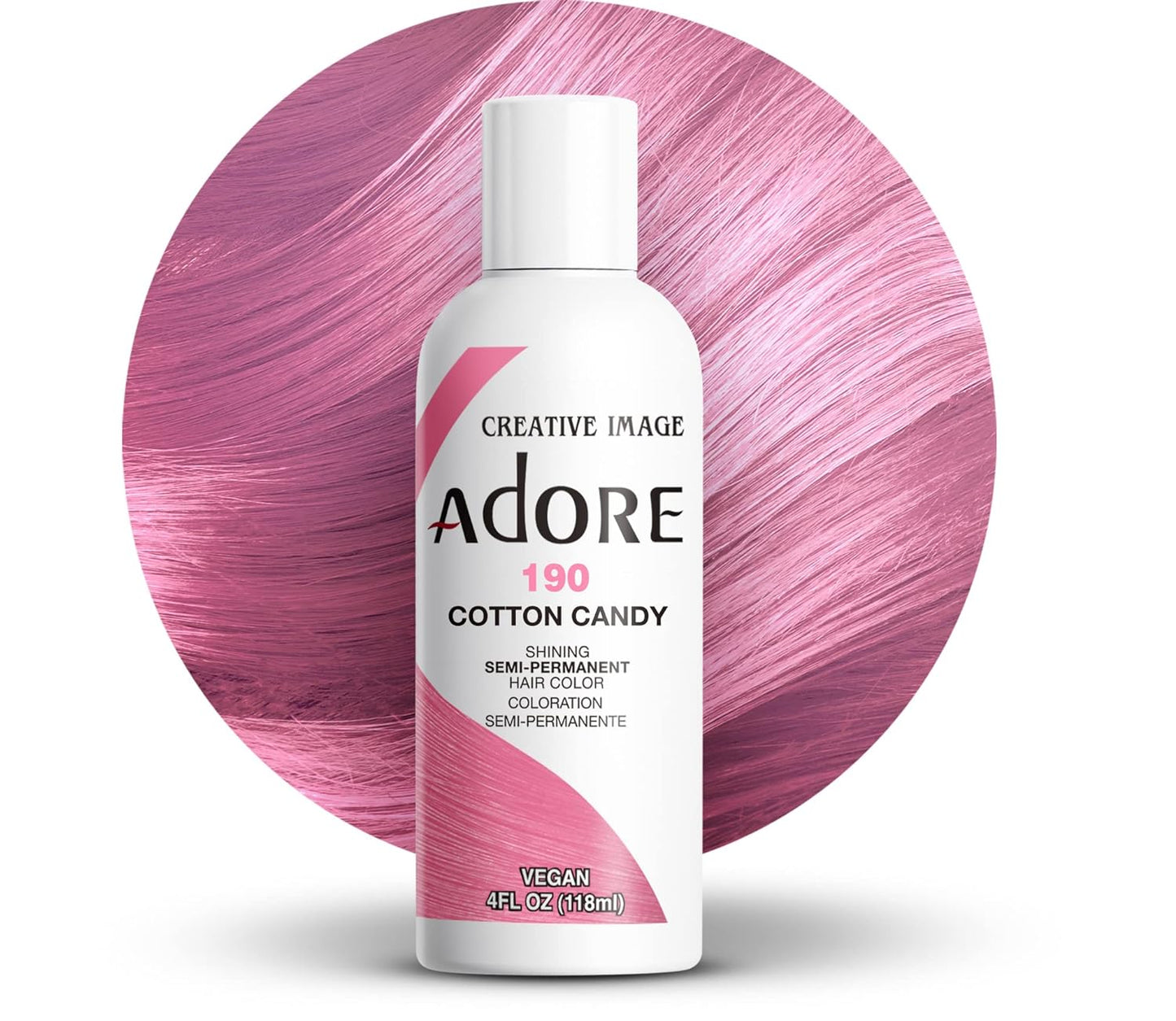 Adore Semi Permanent Pink Hair Color - 190 Cotton Candy | Vegan & Ammonia-Free